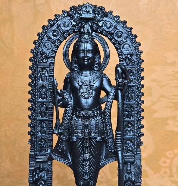 Global Grabbers Polyresin 3D Ram Lalla Ayodhya Idol Statue Showpiece Murti for Home Decor Decoration Gift Gifting Items