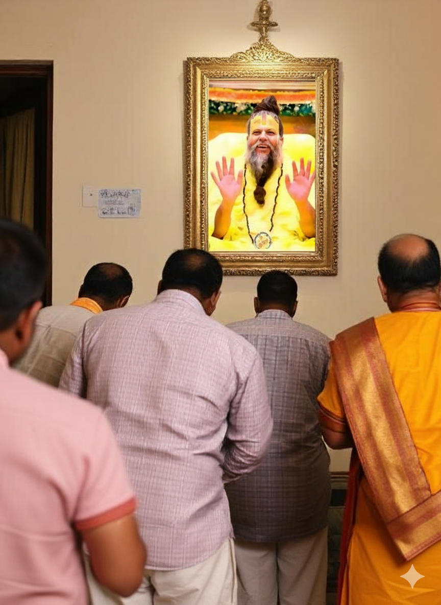 Sant shree premanand ji maharaj,PREMANAND JI MAHARAJ PHOTO FRAME 9 INCH 14 INCH WITH FRAME UV PRINT AND WITH flexible glass