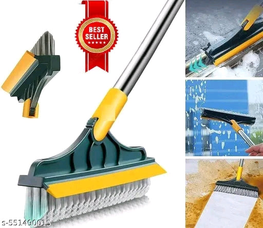 Cleaning Brush 3 in 1 Features | 2 side
brush and 1 side wiper - Long steel Handle
 1pcs.