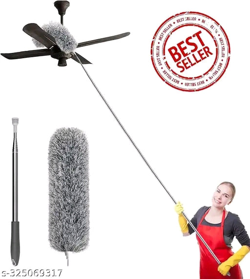 Microfiber Feather Duster Bendable &
Extendable Fan Cleaning Duster with 100
inches Expandable Pole