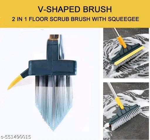 Cleaning Brush 3 in 1 Features | 2 side
brush and 1 side wiper - Long steel Handle
 1pcs.