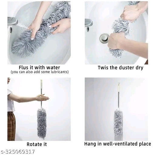 Microfiber Feather Duster Bendable &
Extendable Fan Cleaning Duster with 100
inches Expandable Pole