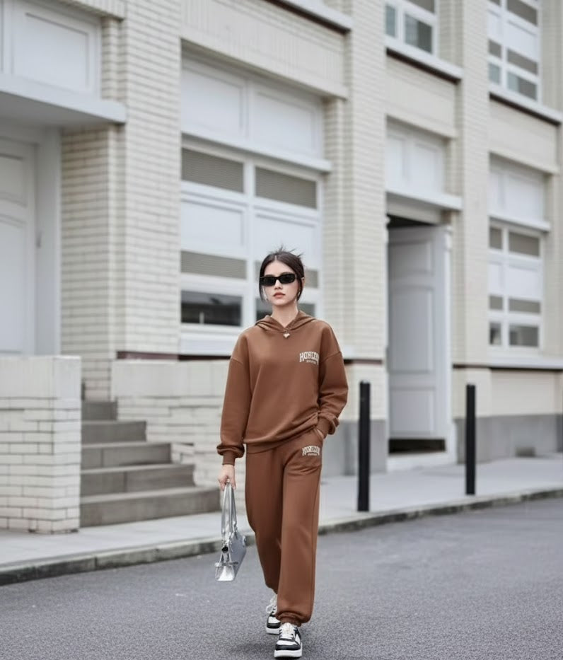 "Fleece Horizon Wool Co‑Ord Set for Women – Stylish Winter Wear with Long Sleeves, Multiple Sizes"